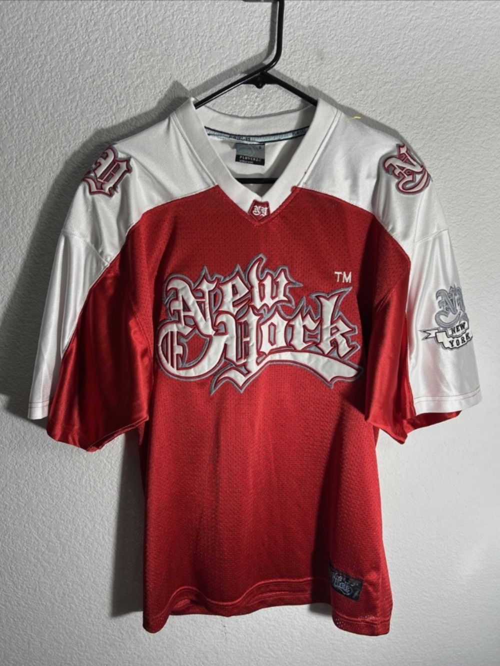Y2K Playerz 69 Vintage Rare Football Jersey Mens New York Red Hip-Hop Size Small